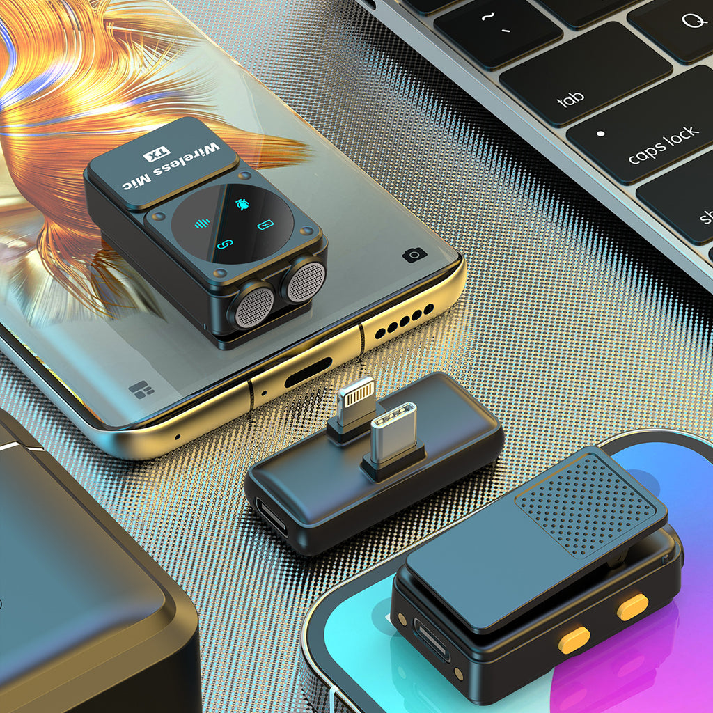 New wireless collar clip microphone Q12 dual receiver with charging bin clear radio intelligent noise reduction collar clip wheat Whatever the Treasure