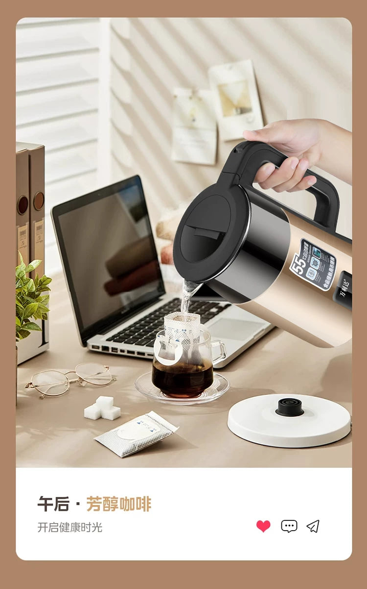 Zhengwanda Electric Kettle for Home Use, Food-Grade Stainless Steel Kettle with Integrated Insulation and Intelligent Constant Temperature Control Whatever the Treasure