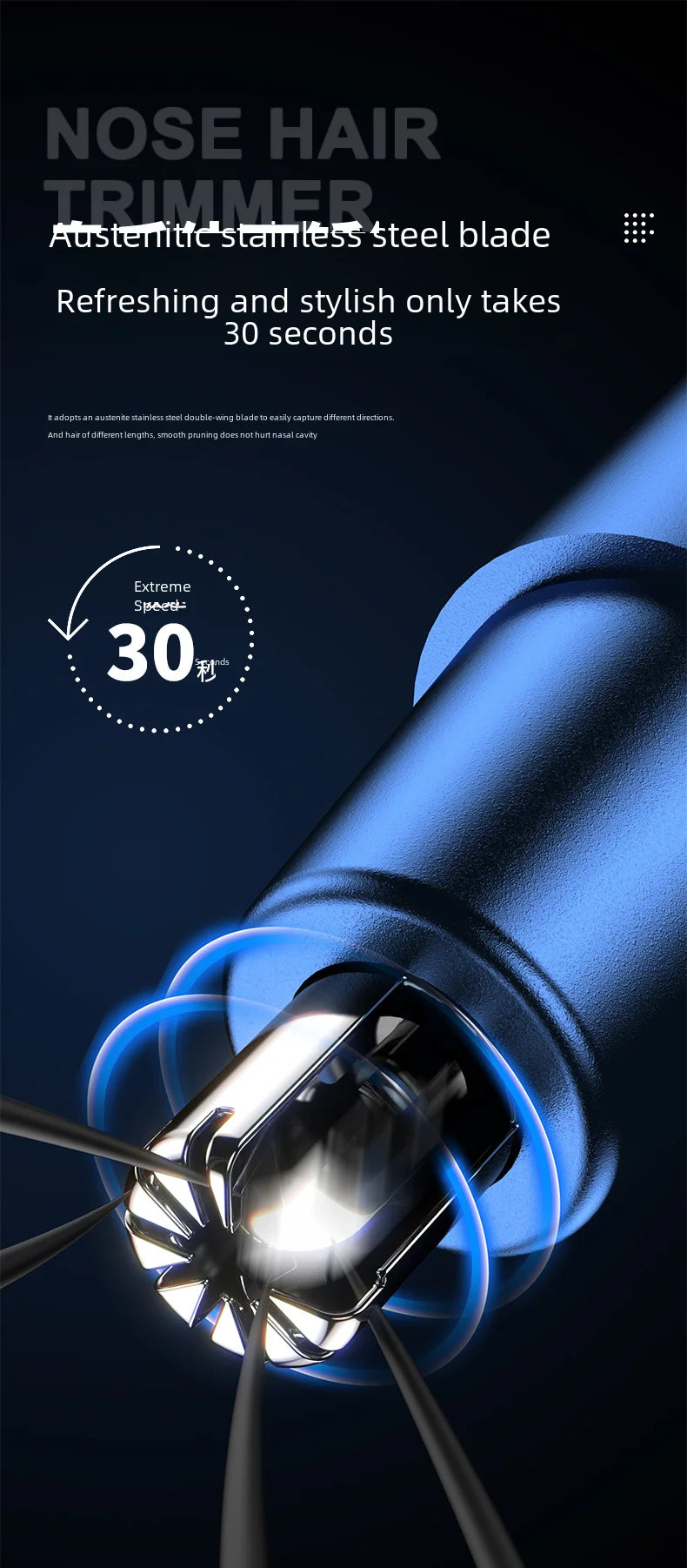 2021 New Model Men's Nose Hair Trimmer Mini Shaver for Trimming Nose Hair, Sideburns, and Ear Hair Dual-Head Trimmer Whatever the Treasure