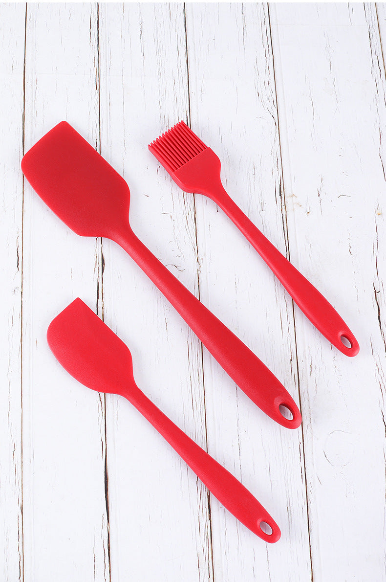 Cross-Border Kitchen Silicone Spatula Brush Egg Beater Silicone Kitchen Utensils 5-Piece Set Cooking Set Baking Tools Whatever the Treasure