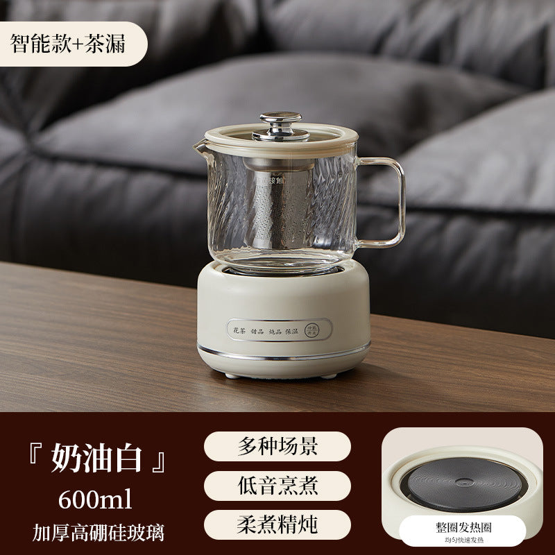 Multi-functional Flower Tea Pot Household Health Pot Mini Glass Boiling Kettle Small Health Cup Gift Electric Stew Cup for Tea Whatever the Treasure