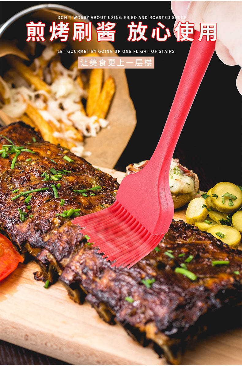 Cross-Border Kitchen Silicone Spatula Brush Egg Beater Silicone Kitchen Utensils 5-Piece Set Cooking Set Baking Tools Whatever the Treasure