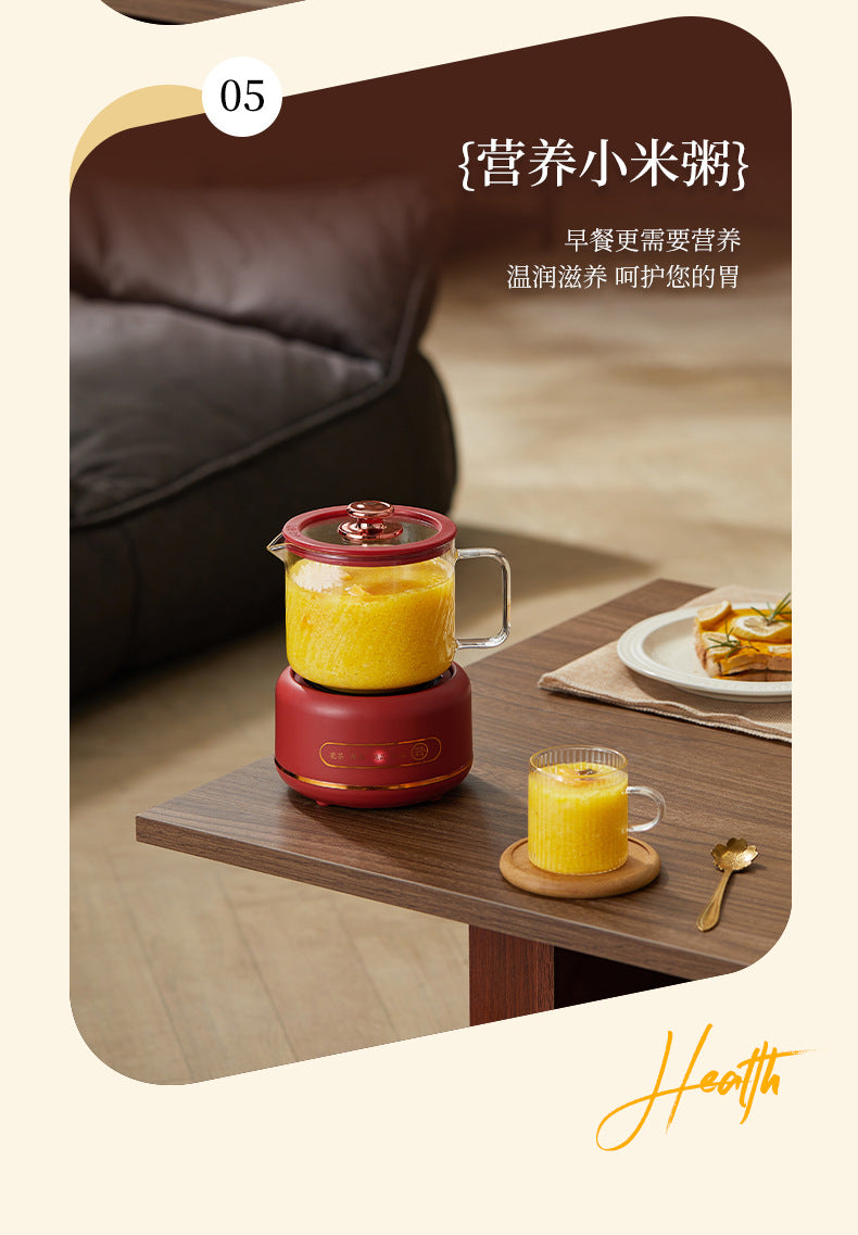 Multi-functional Flower Tea Pot Household Health Pot Mini Glass Boiling Kettle Small Health Cup Gift Electric Stew Cup for Tea Whatever the Treasure