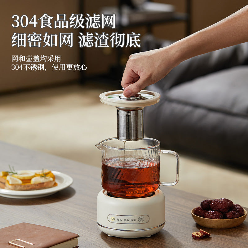 Multi-functional Flower Tea Pot Household Health Pot Mini Glass Boiling Kettle Small Health Cup Gift Electric Stew Cup for Tea Whatever the Treasure