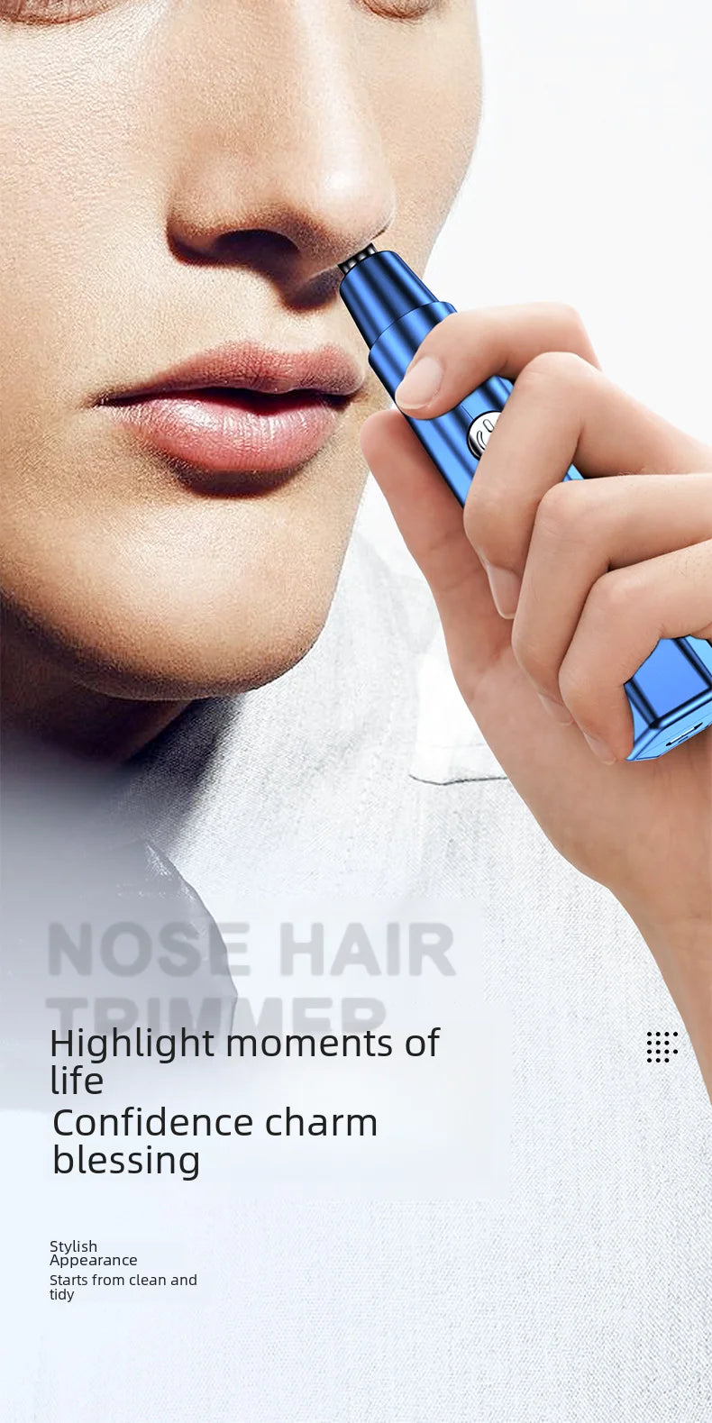 2021 New Model Men's Nose Hair Trimmer Mini Shaver for Trimming Nose Hair, Sideburns, and Ear Hair Dual-Head Trimmer Whatever the Treasure