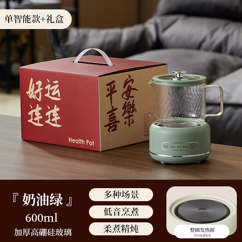 Multi-functional Flower Tea Pot Household Health Pot Mini Glass Boiling Kettle Small Health Cup Gift Electric Stew Cup for Tea Whatever the Treasure