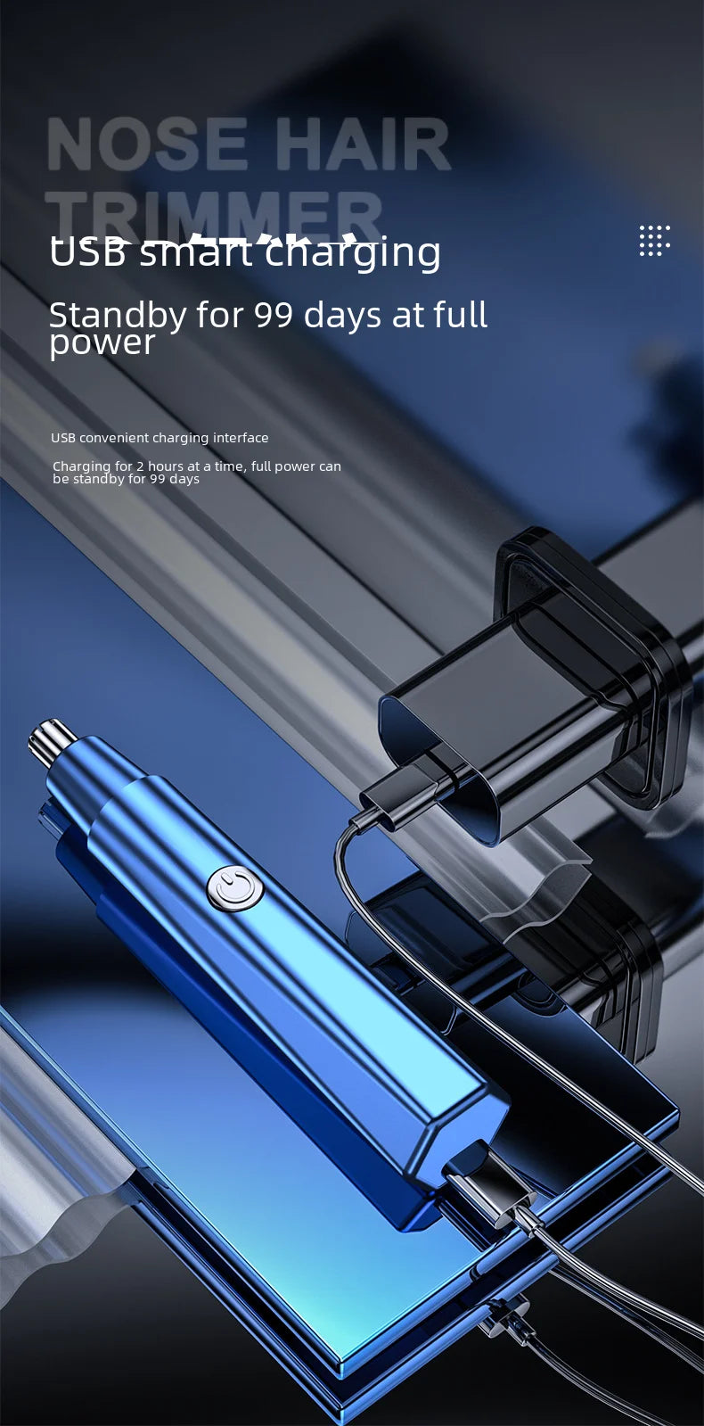 2021 New Model Men's Nose Hair Trimmer Mini Shaver for Trimming Nose Hair, Sideburns, and Ear Hair Dual-Head Trimmer Whatever the Treasure