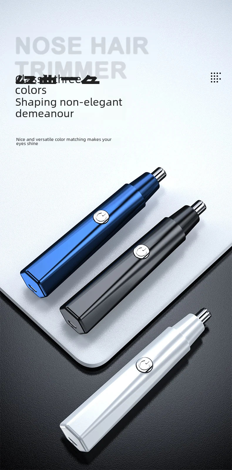2021 New Model Men's Nose Hair Trimmer Mini Shaver for Trimming Nose Hair, Sideburns, and Ear Hair Dual-Head Trimmer Whatever the Treasure