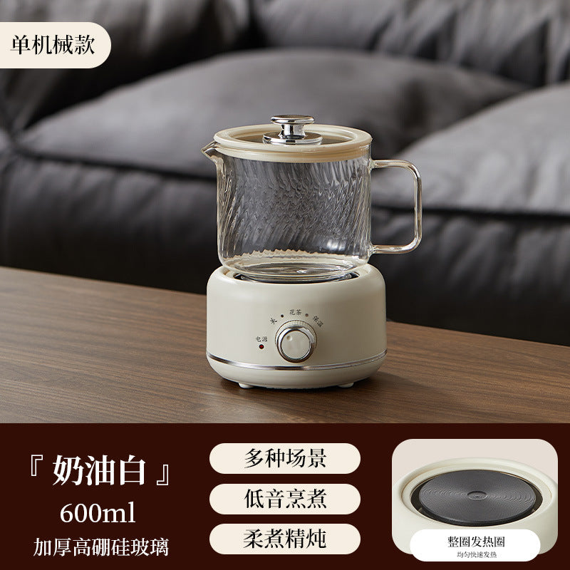 Multi-functional Flower Tea Pot Household Health Pot Mini Glass Boiling Kettle Small Health Cup Gift Electric Stew Cup for Tea Whatever the Treasure