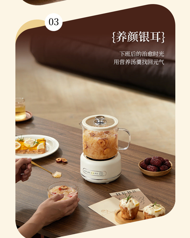 Multi-functional Flower Tea Pot Household Health Pot Mini Glass Boiling Kettle Small Health Cup Gift Electric Stew Cup for Tea Whatever the Treasure
