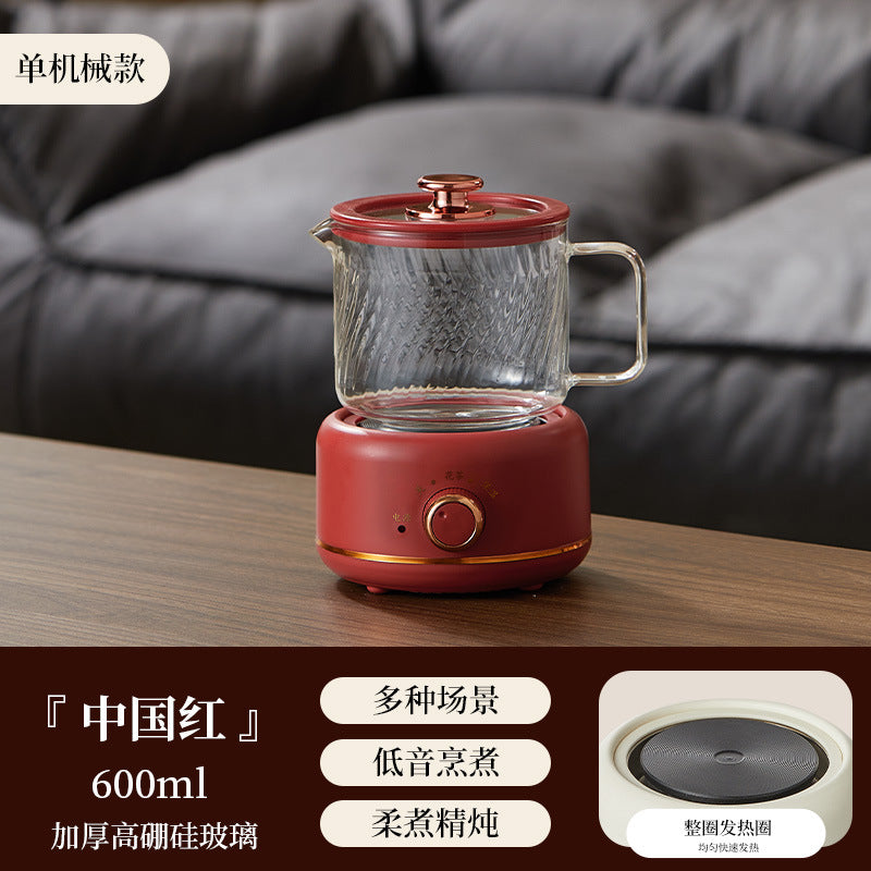 Multi-functional Flower Tea Pot Household Health Pot Mini Glass Boiling Kettle Small Health Cup Gift Electric Stew Cup for Tea Whatever the Treasure
