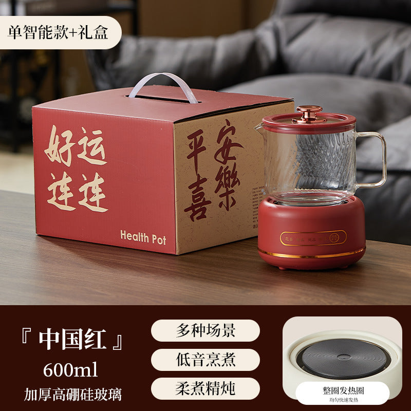 Multi-functional Flower Tea Pot Household Health Pot Mini Glass Boiling Kettle Small Health Cup Gift Electric Stew Cup for Tea Whatever the Treasure