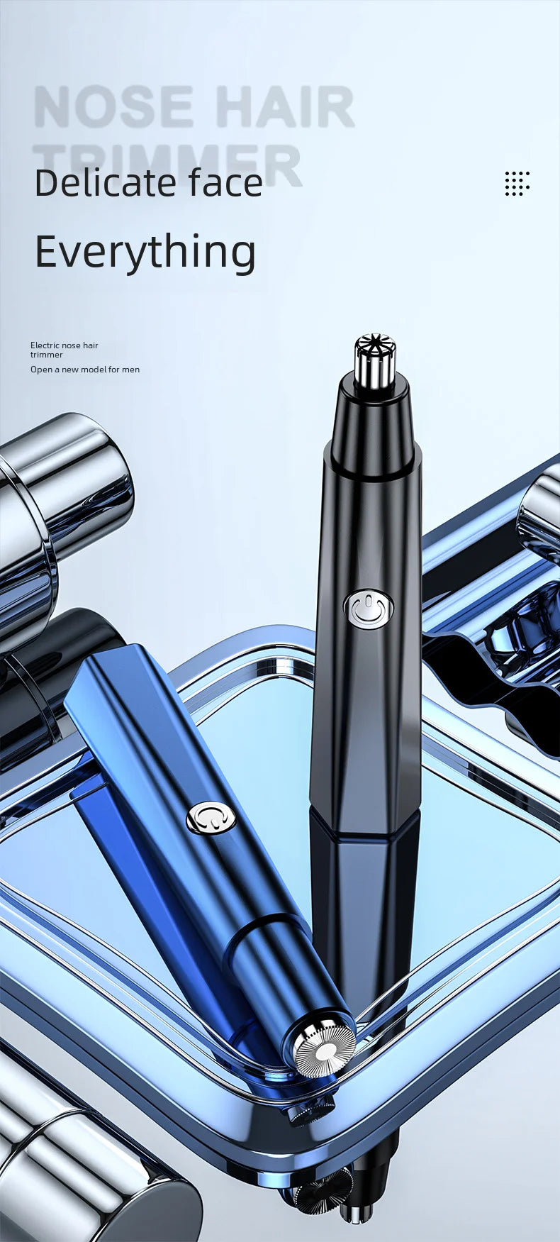 2021 New Model Men's Nose Hair Trimmer Mini Shaver for Trimming Nose Hair, Sideburns, and Ear Hair Dual-Head Trimmer Whatever the Treasure