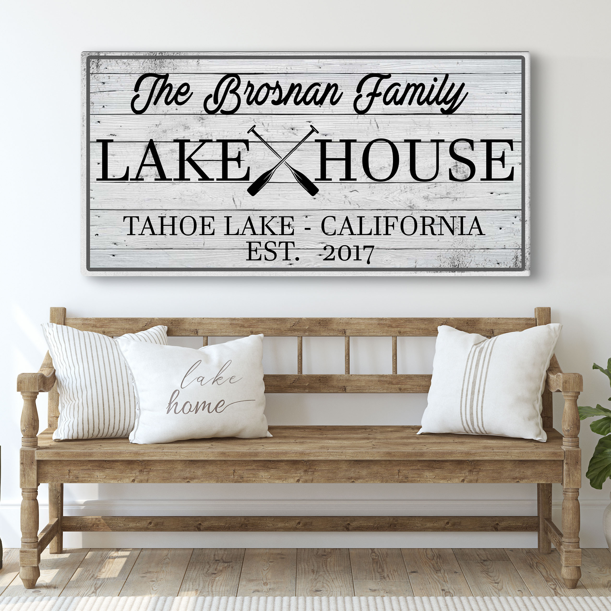 Family Lake House Paddle Sign Tailored Canvases