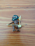 Glitter Monkey Brooch from Unbranded - 1980s Jewelry (Metal, Enamel, Rhinestone Brooch, Eclectic, Vintage, Novelty, Brown, Gold, Red) Merritt Island Curios