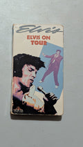 Elvis on Tour from MGM/UA Home Video - 1980s Media (VHS Cassette, Cardboard VHS Tape, Film Memorabilia, Retro, Cream, Red, Purple, Collectable, Vintage, Original) Merritt Island Curios