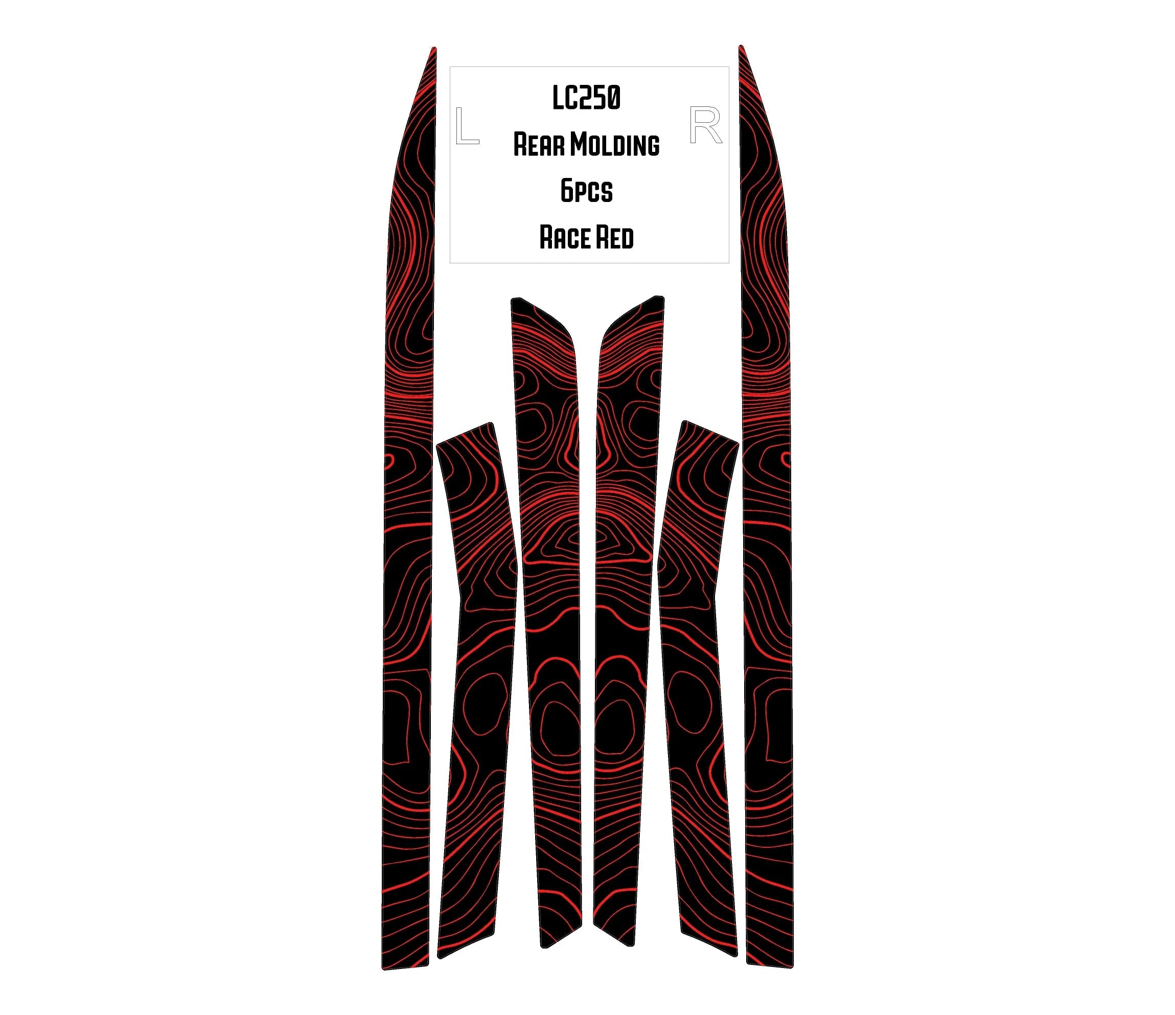 Topographic Rear Trim Overlays (6pcs) - 2024+ Land Cruiser / GX 550 StickerFab
