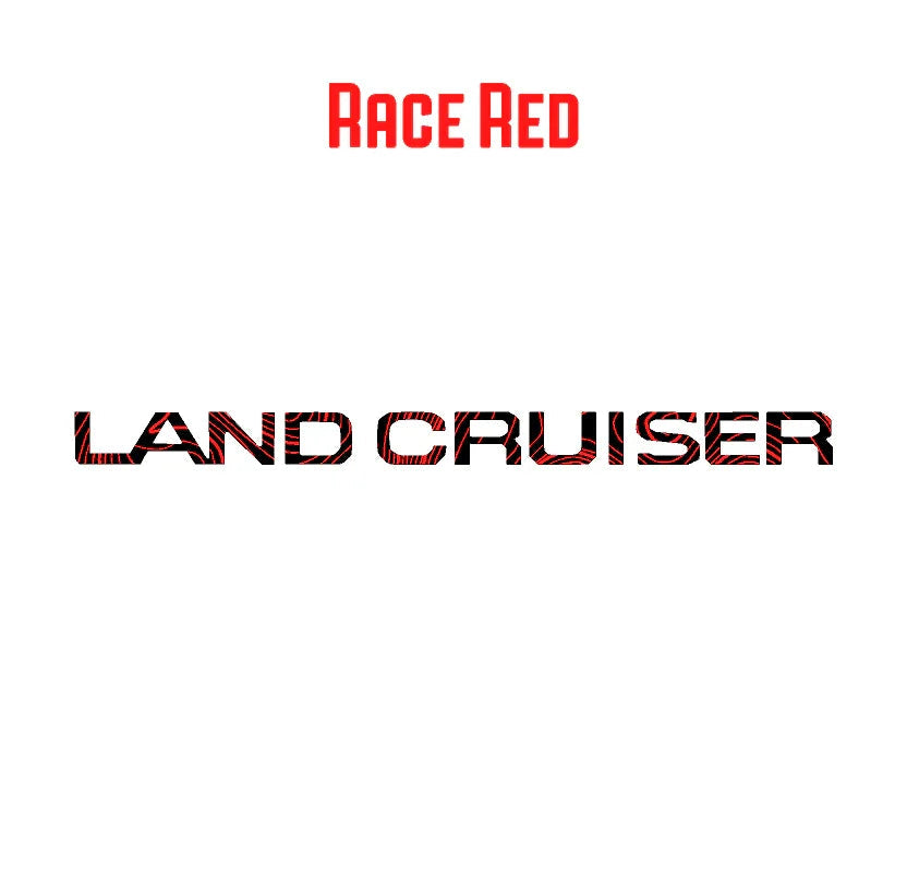 "Land Cruiser" Topographic Rear Tailgate Emblem Overlays - 2024+ Land Cruiser StickerFab