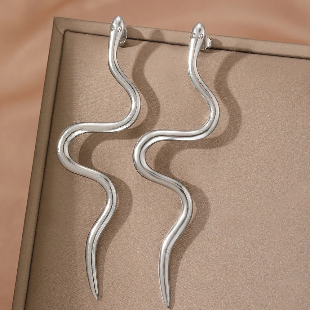 Stainless Steel Earrings Europe And The United States Design Snake Stud Fine Earrings For Women Jewelry Trending Products New in Vera Lux