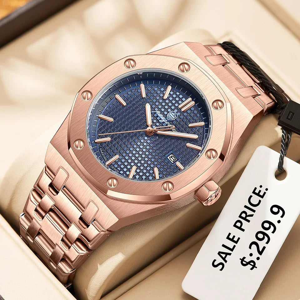 PAAZOMU Top Luxury Man Watch Waterproof Luminous Date Men Watch Stainless Steel Male Clock Sport Fashion Men's Quartz Watches Vera Lux