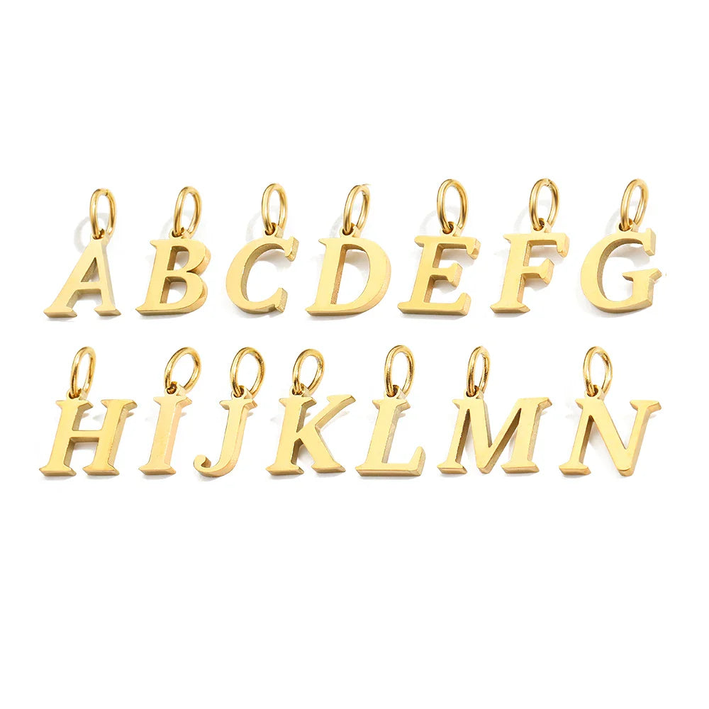 Initial Alphabet Pendant Stainless Steel Charms for Making Necklace Minimalism DIY Accessories Gift Women's Jewelry Wholesale Vera Lux