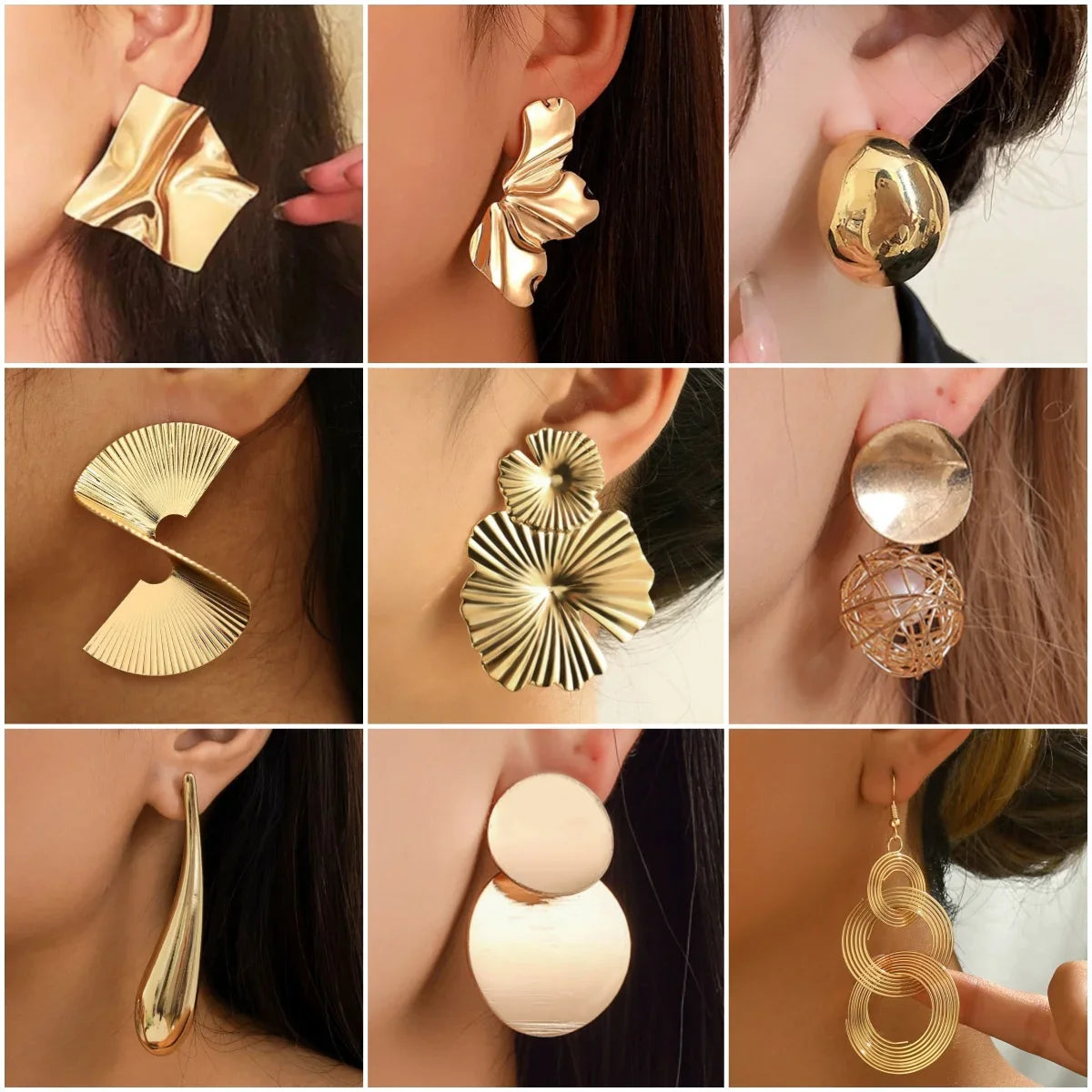 Minimalism Personality Metal Drop Earrings for Women Leaf Round Water Droplet Butterfly Twist Metal Earrings Geometry Jewelry Vera Lux