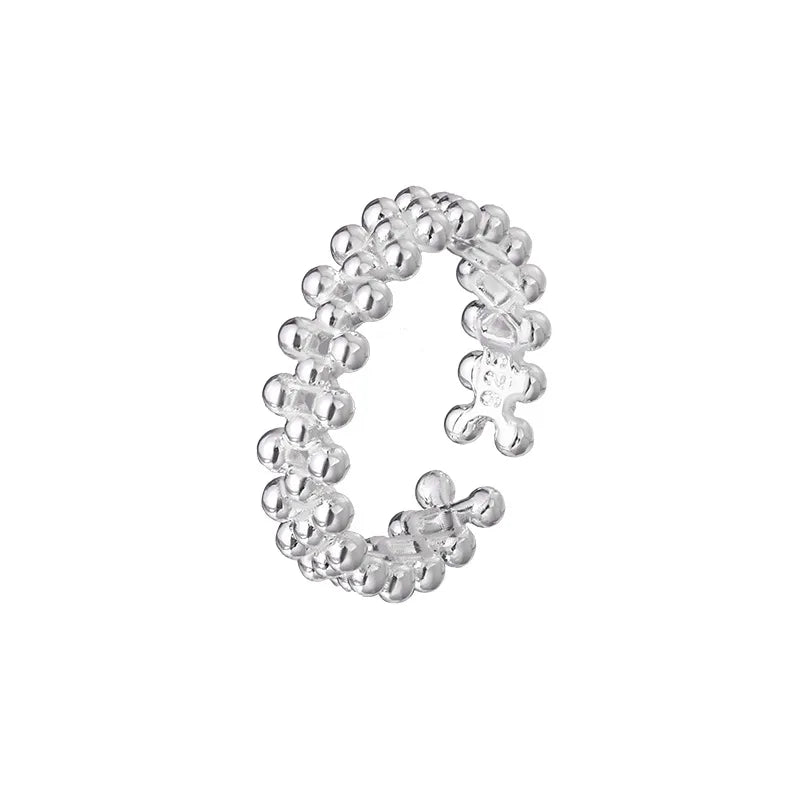 925 Sterling Silver Bilayer Ball Open Rings For Women Wedding Luxury Quality Jewelry Accessories Jewellery Argent 925 Vera Lux