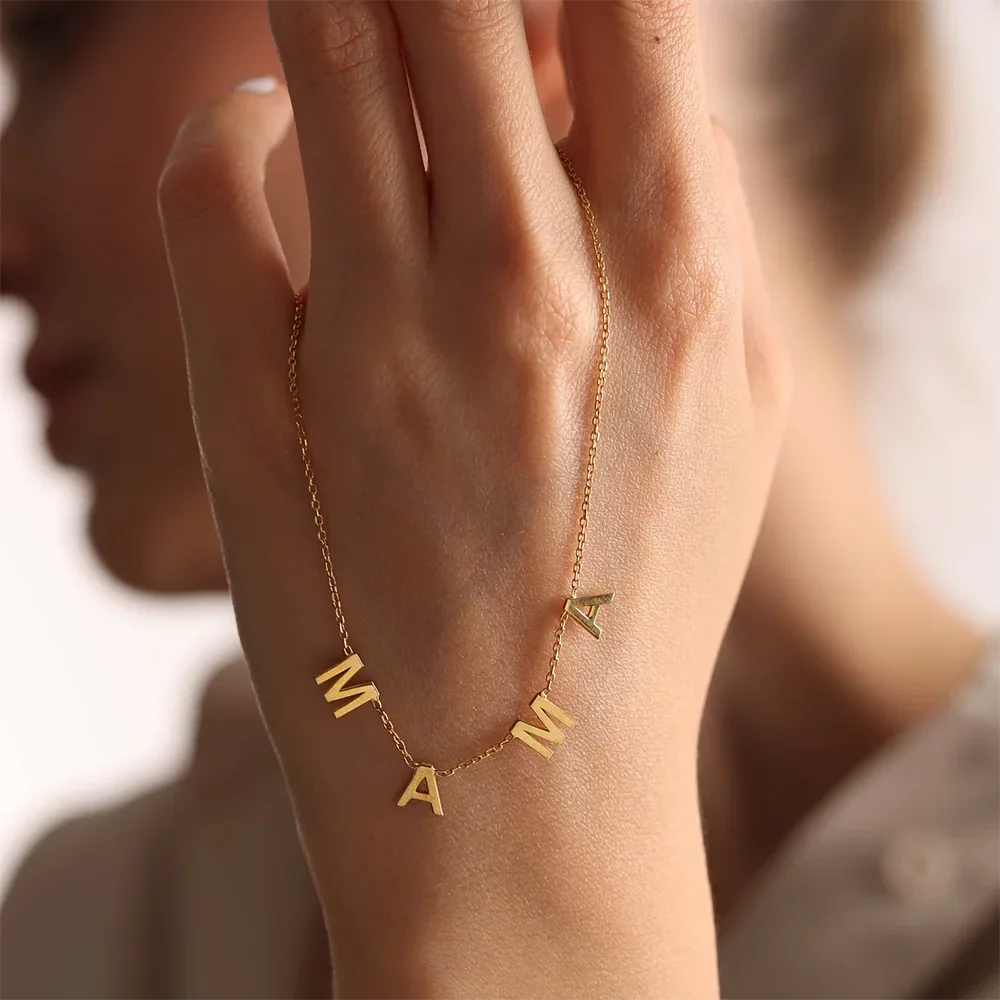 Dainty Mama Necklace Gold Color Stainless Steel Waterproof Choker Mama Letters Nameplate Necklaces Jewelry Gift For Mom And Wife Vera Lux