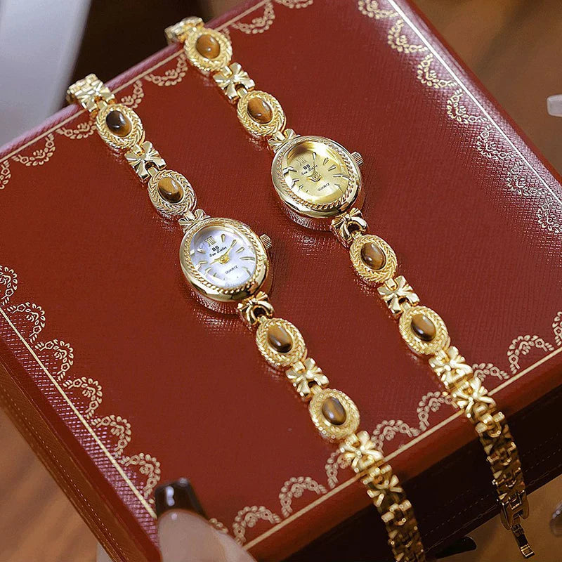 Oval Gold Women Watches Luxury Brand Dress Casual Quartz Small Dial Ladies Wrist Watches Rhinestone Gold Watches for Women 2025 Vera Lux