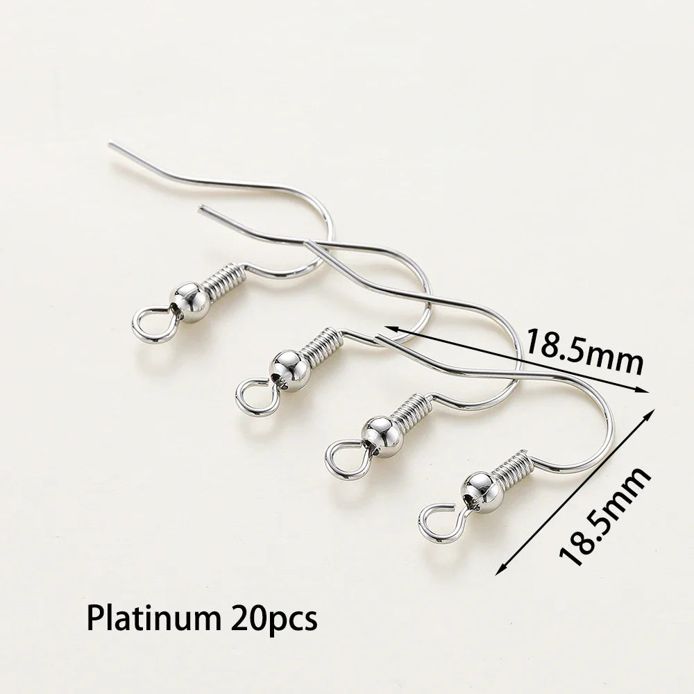 20pcs/lot 6 Styles 14K 18K Gold Plated Earring Wires With Ear Hook Earrings Clasp Findings Supplies For  DIY Jewelry Making Vera Lux