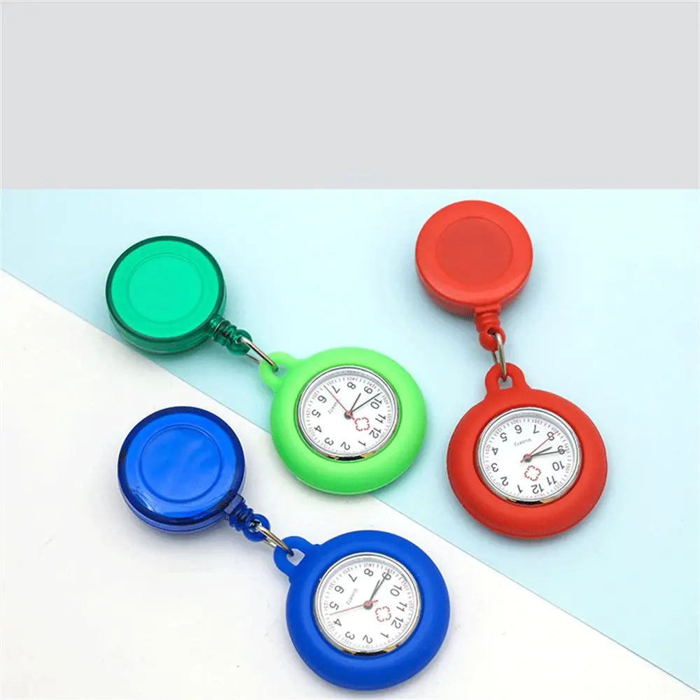 1PC New Retractable Nurse Watch Clip-on Fob Watch Doctor Medical Hanging Brooch Pin Quartz Clock Doctor Nurse Gifts Vera Lux