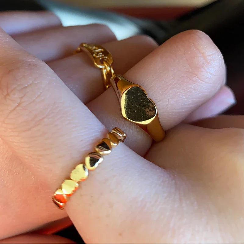 Stainless Steel Heart Rings For Women Propose Engagement Wedding Ring Vintage Jewelry Anillos Valentine's Day Gift Vera Lux