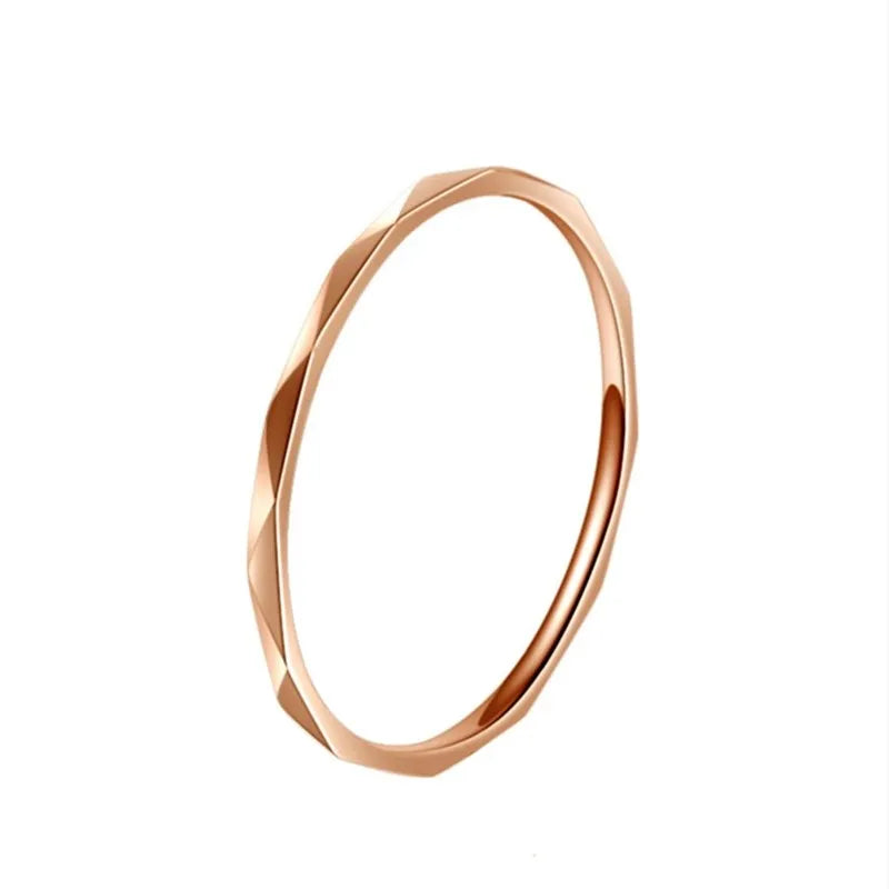1mm Thin Stackable Ring Stainless Steel V Faceted Knuckle Midi Ring for Women Girl Size 3-10 Vera Lux