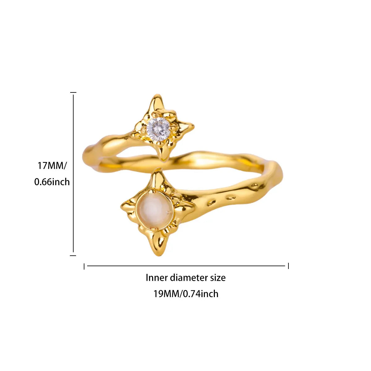 Zircon Flower Rings For Women Gold Color Double Flower Adjustable Stainless Steel Ring Wedding Party Christmas Jewelry Gift Vera Lux