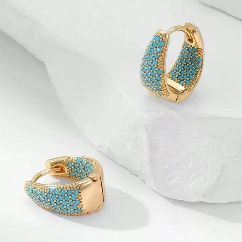 Women's Earrings Bohemian Style Clip Earrings Copper Synthetic Turquoise Earrings Party Wedding Mother's Day Accessories Vera Lux