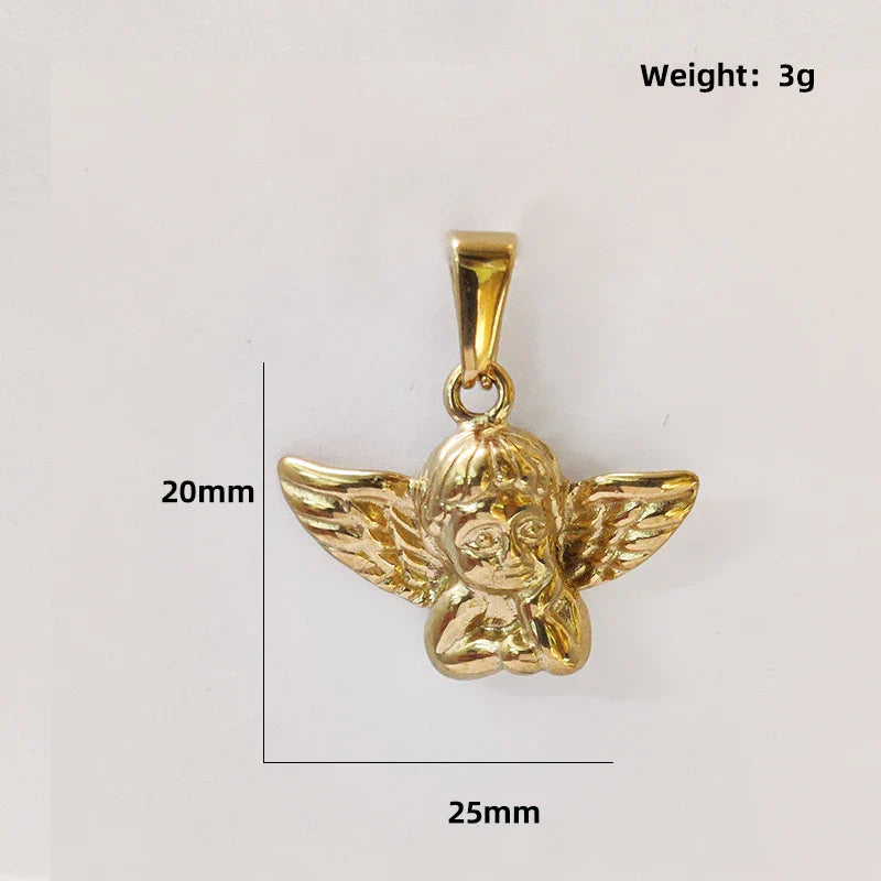 Stainless Steel Angel Pendant Premium Quality Tarnish Free Fashionable Necklace Charm For Women Men Vera Lux
