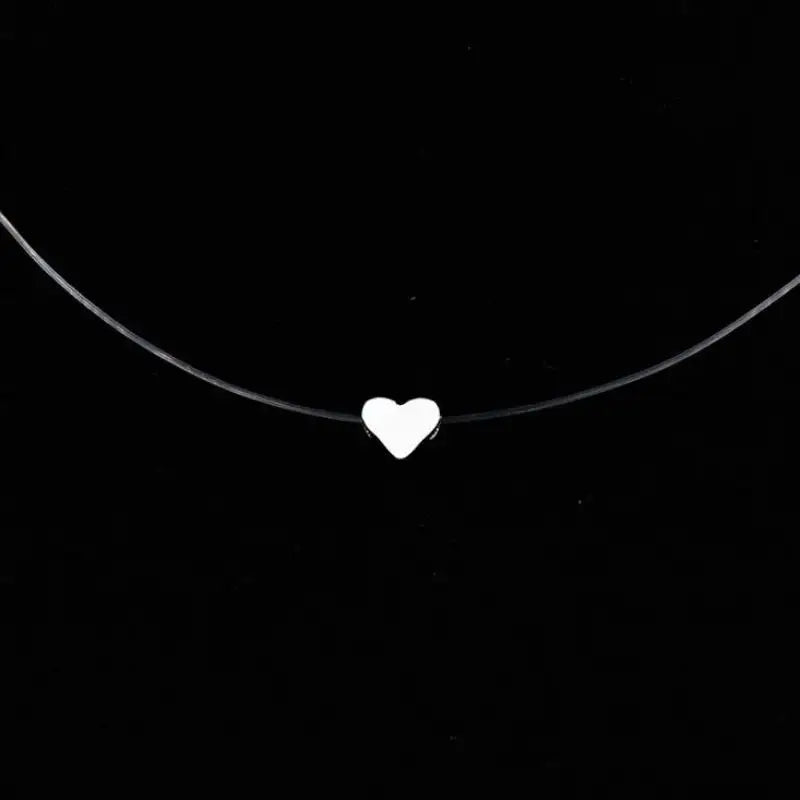 Fashion Shiny Crystal Necklace Zircon Pendant Transparent Fishing Line Invisible Ladies Necklace Jewelry Clavicle Chain Chocker Vera Lux