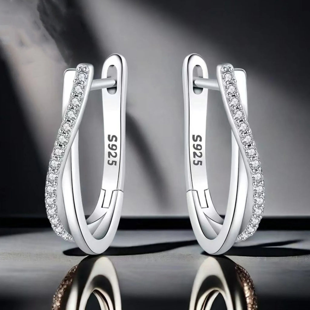 925 Silver Star Twisted Line Earrings Jewelry Versatile Hoop Earrings For Women Jewelry Fine Birthday Party Gifts Vera Lux