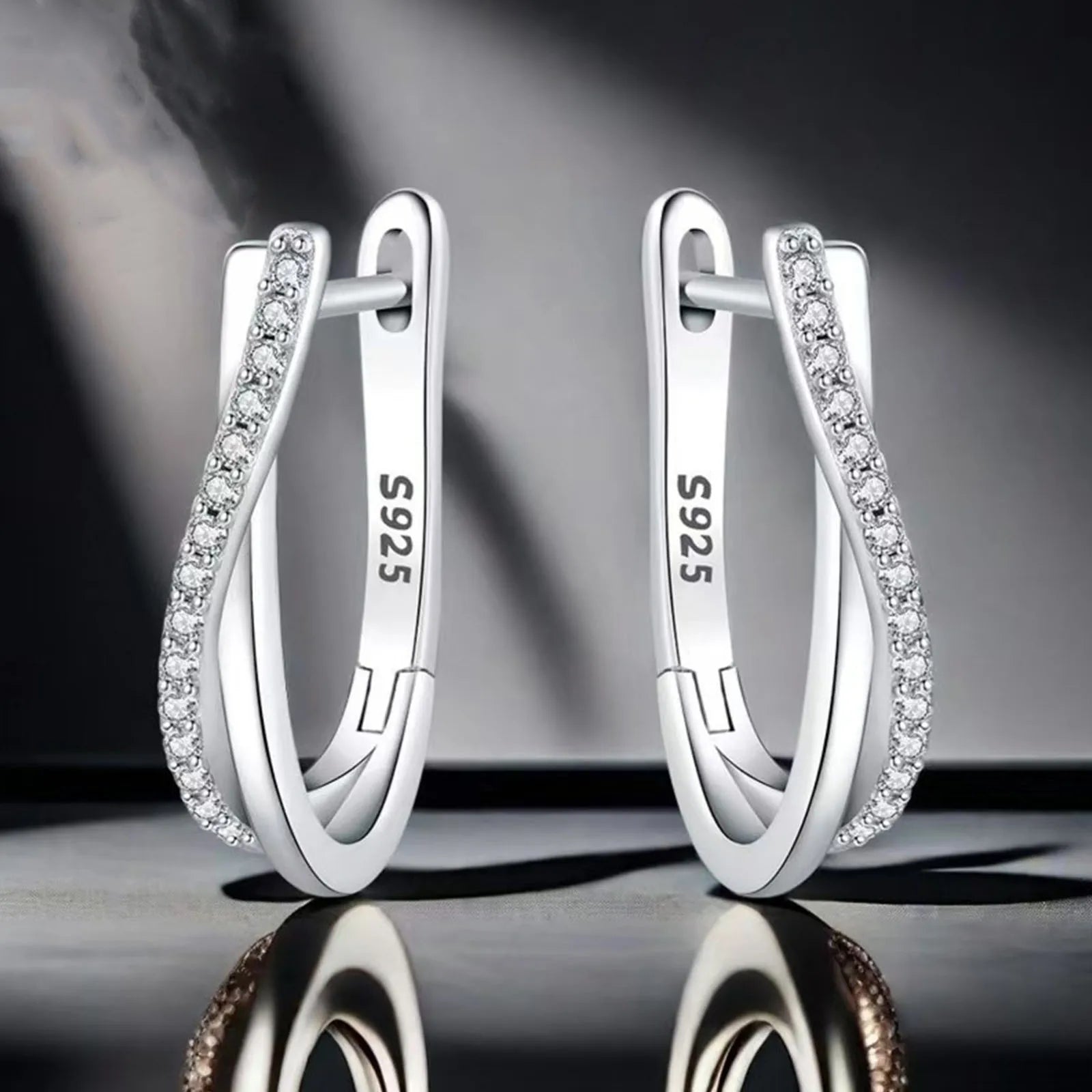 925 Silver Star Twisted Line Earrings Jewelry Versatile Hoop Earrings For Women Jewelry Fine Birthday Party Gifts Vera Lux