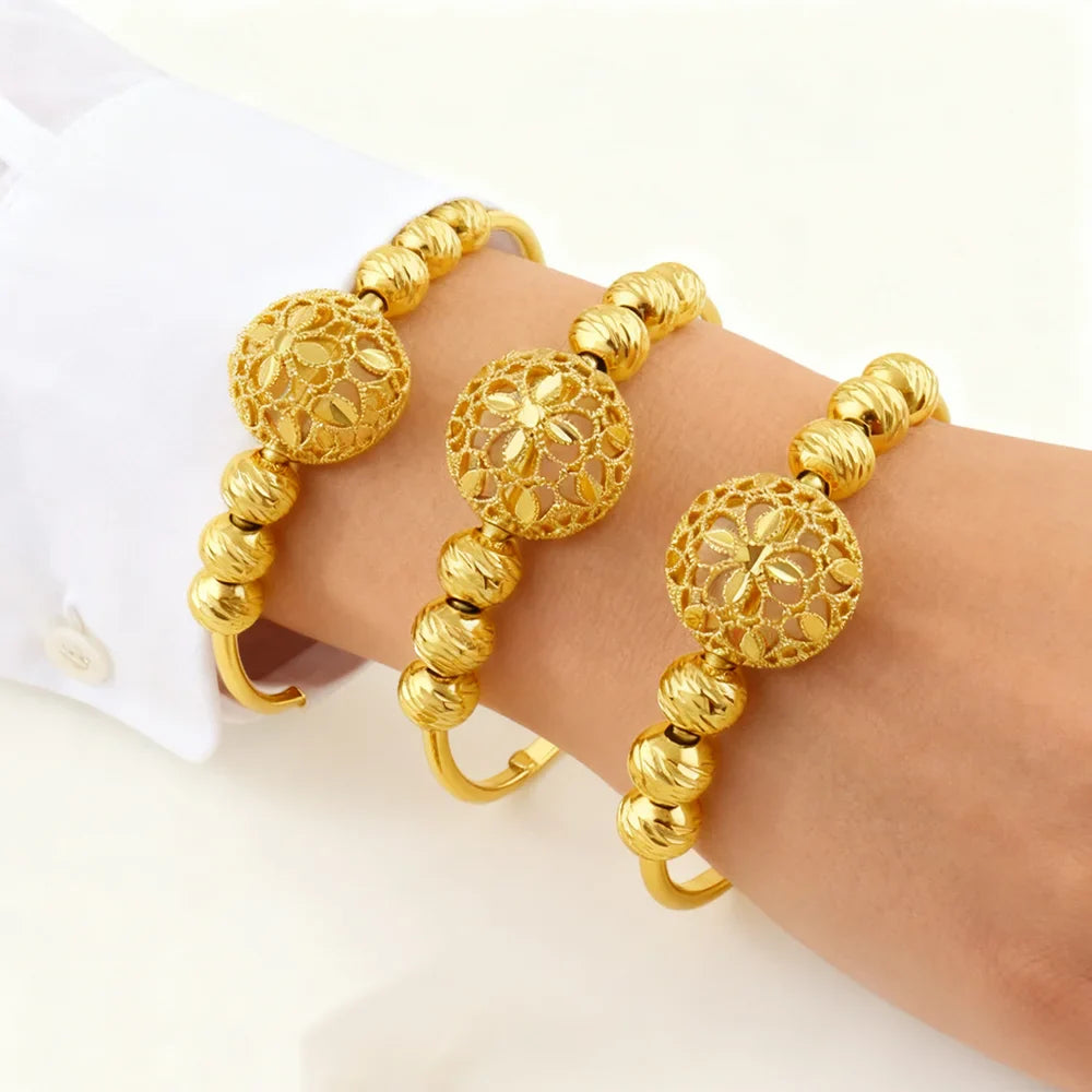 ethiopian hawaiian jewelry bangle 18k gold  plated bracelet for women flower bangle african free shipping Valentine's Day gift Vera Lux