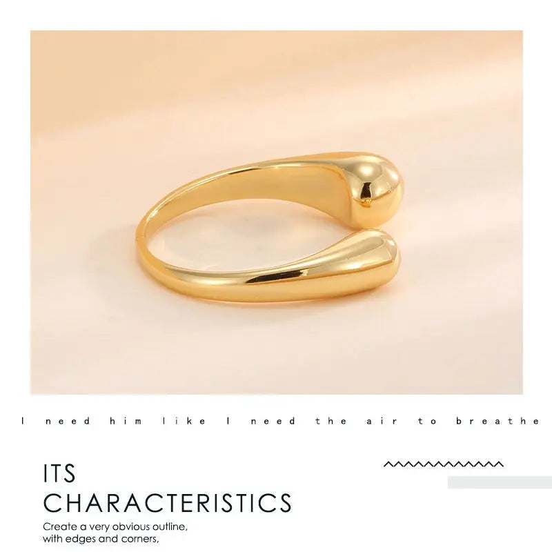 925 Sterling Silve Smooth Double Ball Beads Rings For Woman Adjustable Gold Color Geometric Wedding Couple Rings Fine Jewelry Vera Lux