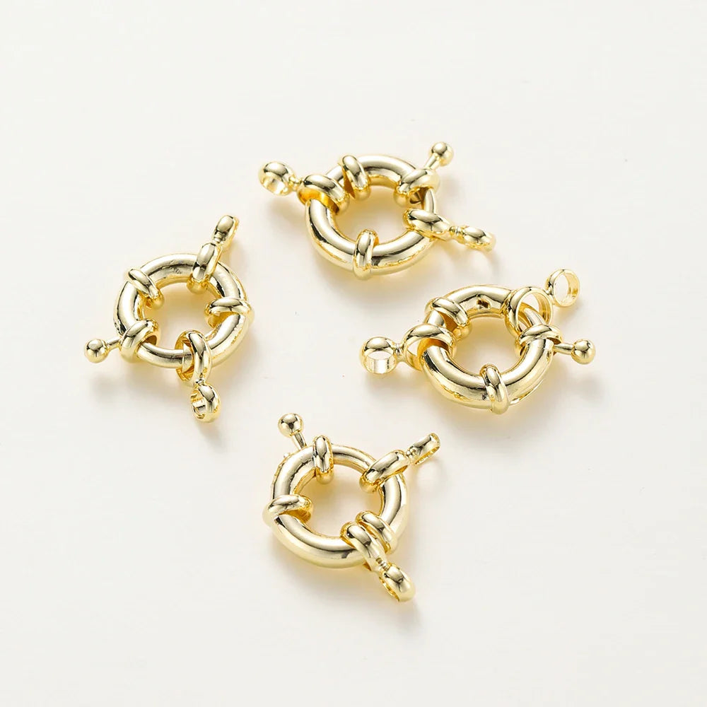 1-4pcs 14K 18K Real Gold Plated Sailor Clasps Bracelet Charm End Connector Spring Clasp For DIY Jewelry Making Necklace Findings Vera Lux