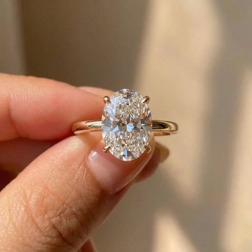 925 Sterling Silve Zircon Gorgeous Shiny Oval Stone Rings For Women Engagement Wedding Luxury High Quality Fine Jewelry Gift Vera Lux