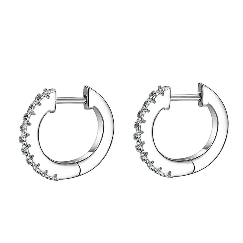 NeeTim Full Moisanite Earrings D Color Moisanite Lab Diamond 925 Sterling Silver Hoops Earrings Sparking Wedding Fine Jewelry Vera Lux