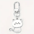 Stainless Steel Lovely Cat Keychain Couple Lover Animal Matching Keyring Cat Eating Fish Pendants Valentine's Day Gifts 2025 New Vera Lux
