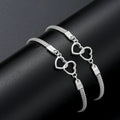 2 Pcs Set Love Heart Couple Bracelets for Women Men Silver Color Double Layer Matching Chain Bracelet Lover Jewelry Gift Vera Lux