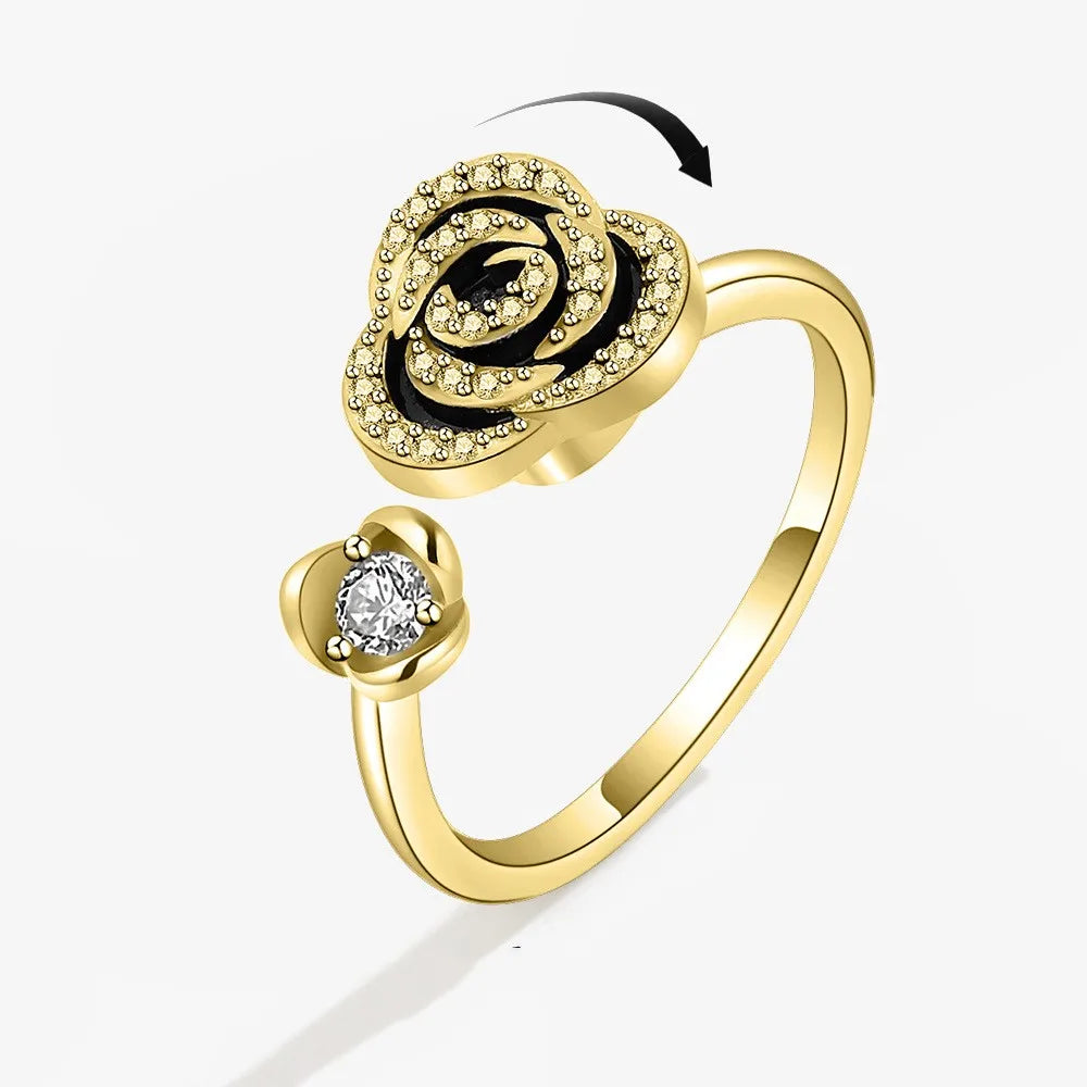 2025 New Rotating Anxiety Knuckle Ring For Women Adjustable And Stackable Open Couple Rings Party Jewelry Gifts Anillo Vera Lux