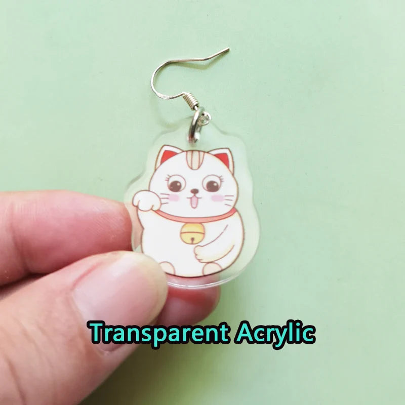 1Pair Custom Earrings Clear Acrylic Accessorie Cartoon Design Customized Anime Charms Personalized Pendientes Earrings For Women Vera Lux
