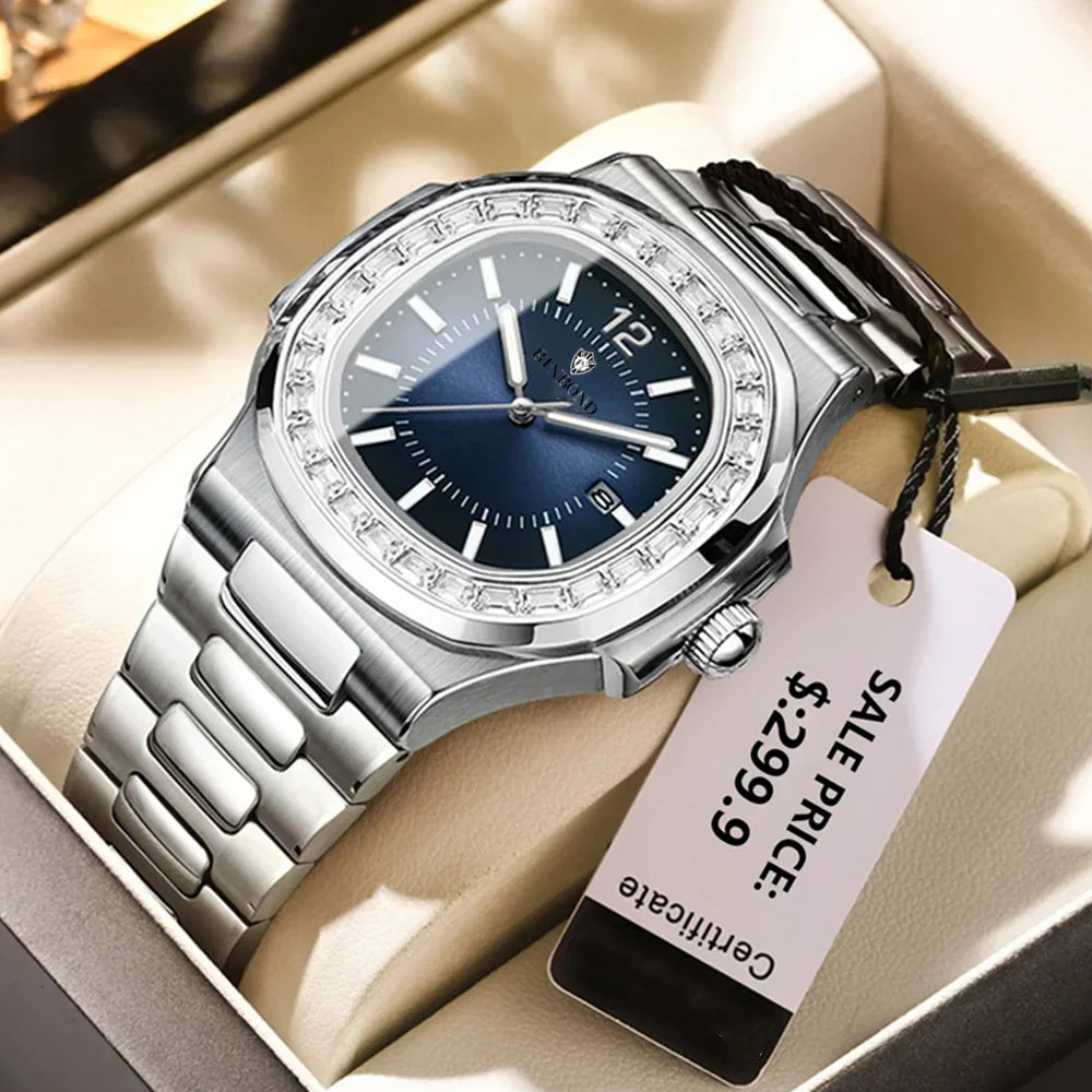 Luxury Digital New Diamond Watch For Man Fashion Quartz Wristwatches Mens Automatic Watches Man Gifts Clock Tudo Por 1 Real Vera Lux