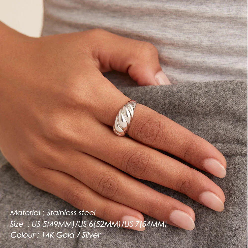 SUNIBI Stainless Steel Ring for Women And Men Classic Gold Color Simple Fashion Style Texture Rings Couple Wedding Jewelry Vera Lux